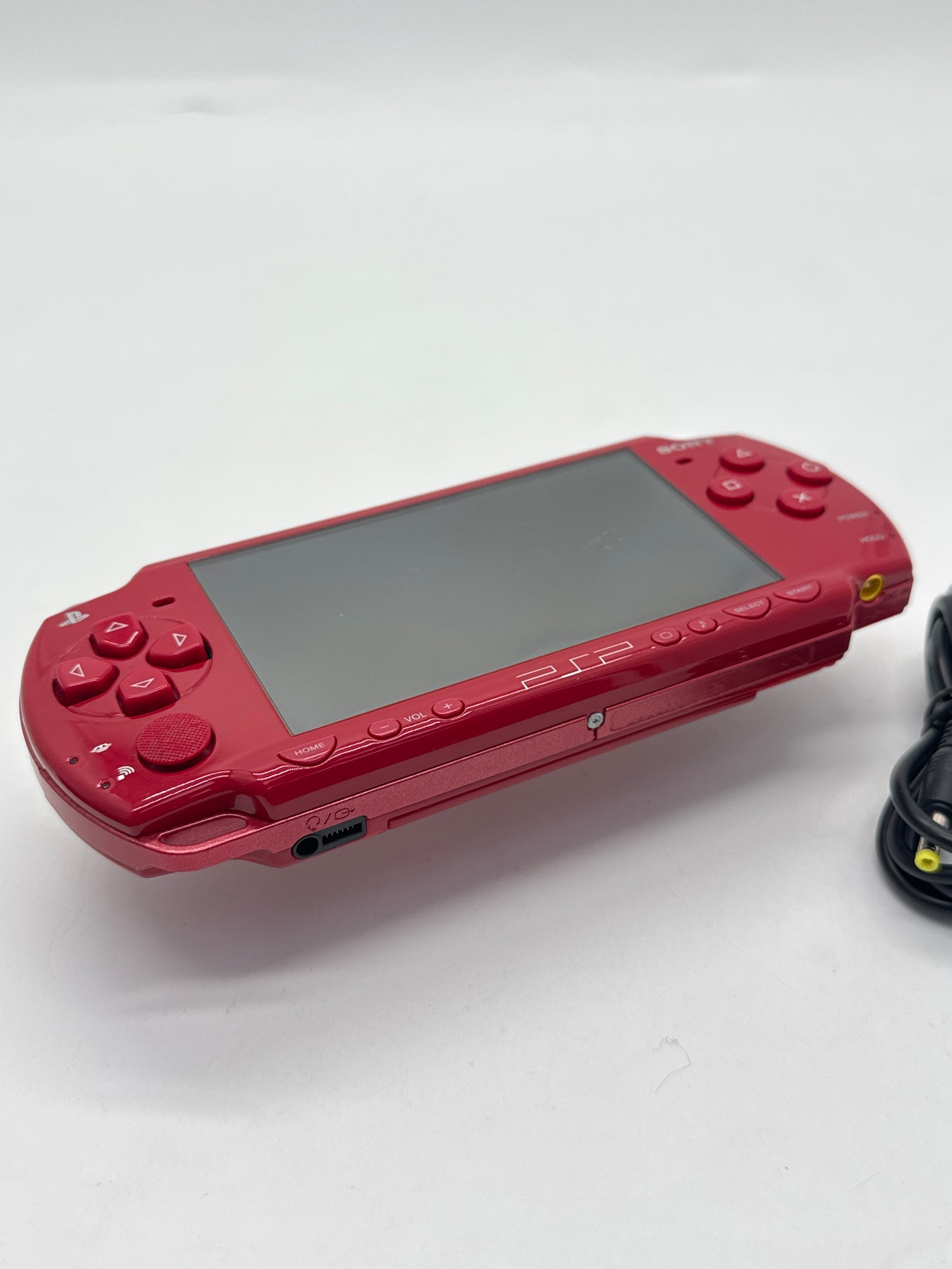 Sony PSP-2001 Deep Red Console w/ Charger #71 No Battery No Lid