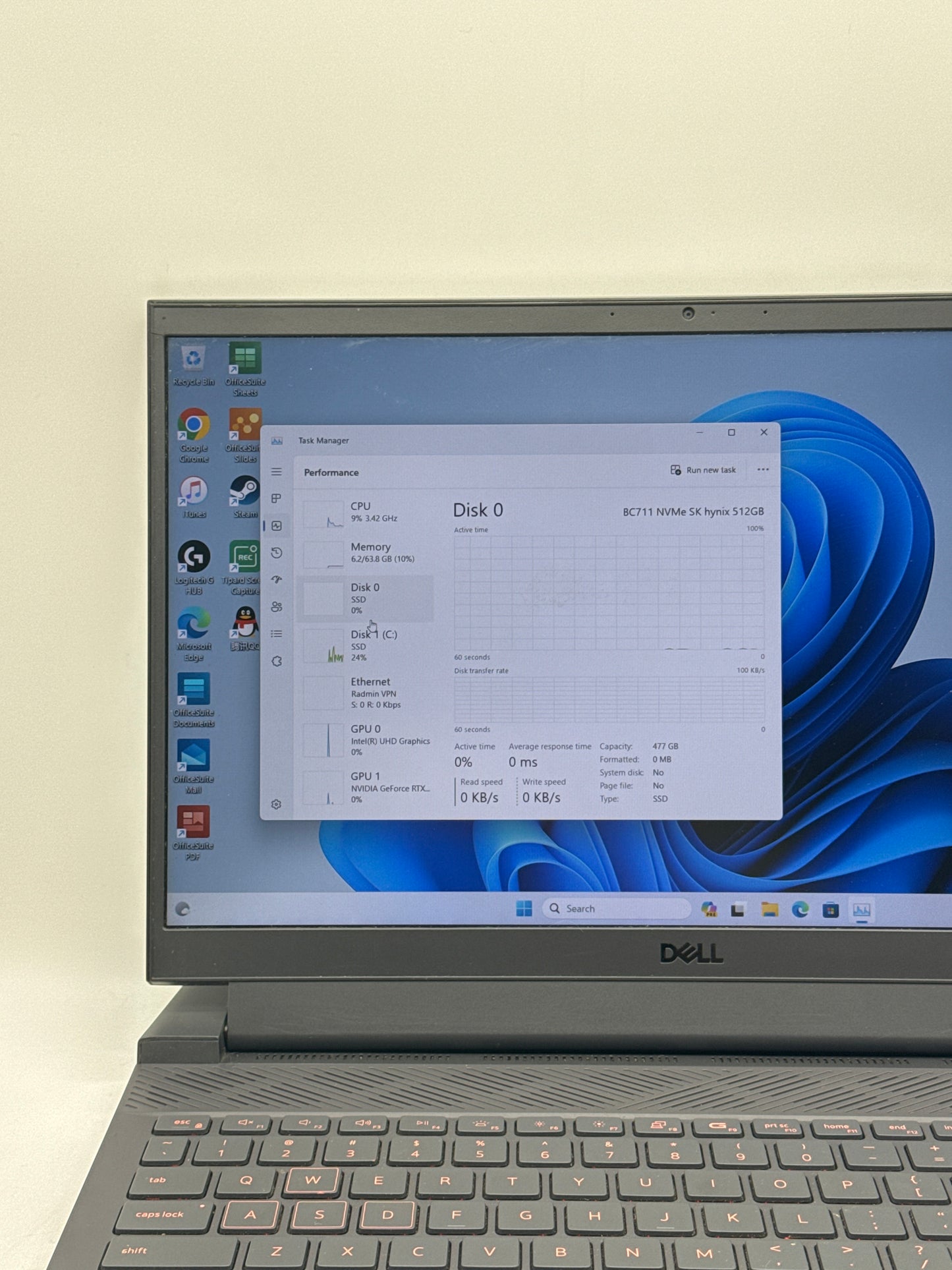 Dell G15 5510 15.6" FHD 120Hz Core i7-10870H 2.5TB SSD SSD 64GB RAM RTX 3060 6GB