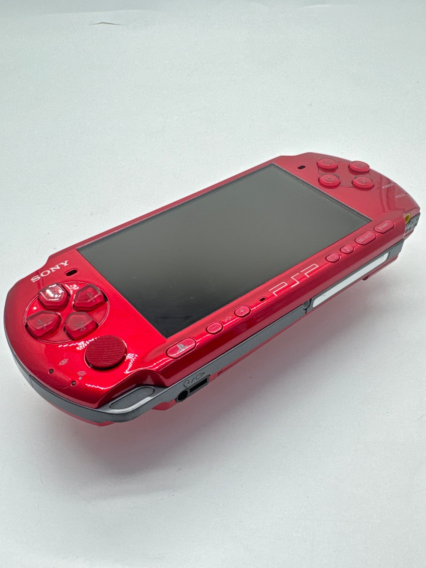Sony PSP-3000 Red Console w/ 2400mAh Battery #105 Broken Disc Drive READ AS IS