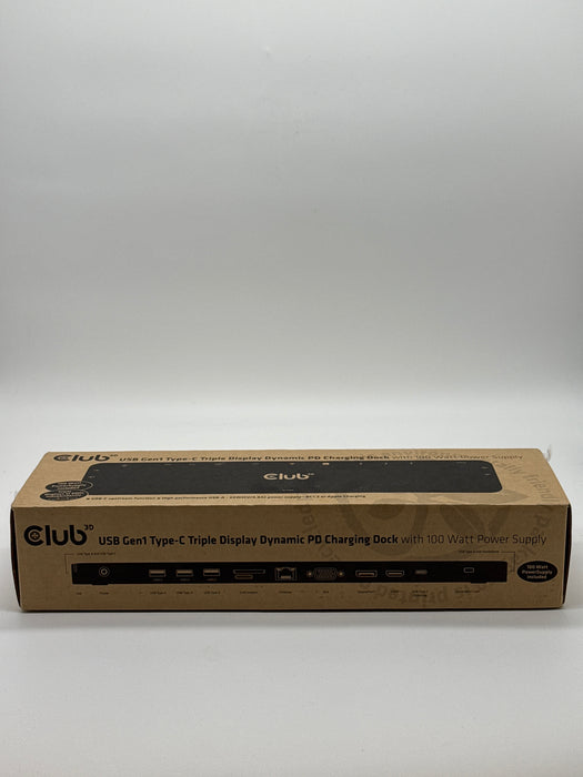 Club 3D USB Gen1 Type-C Triple Display Dynamics PD Charging Dock - New in Box