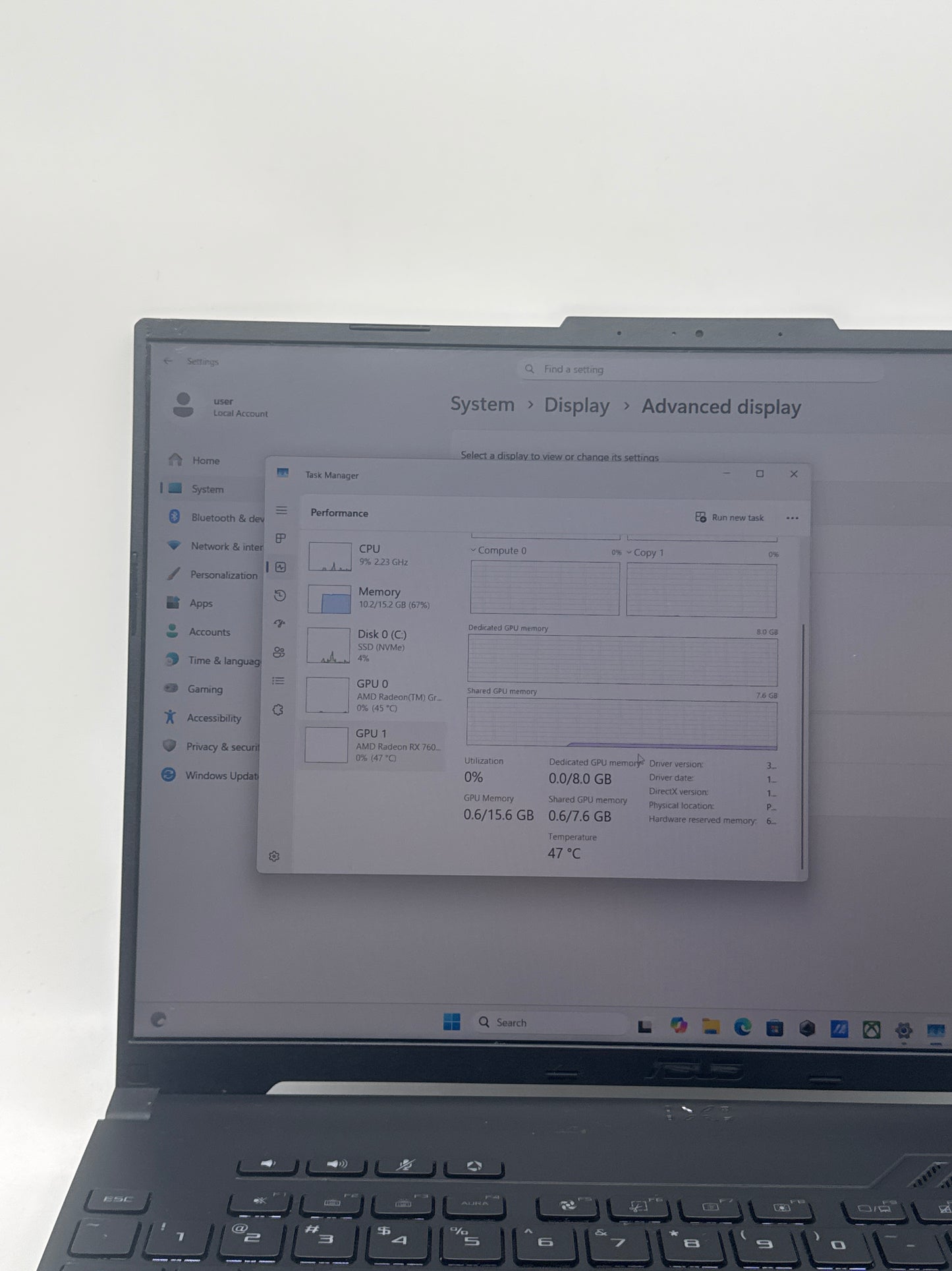 Asus TUF Gaming A16 16" 165Hz Ryzen 7735HS 16GB RAM 512GB SSD RX 7600S - Read!