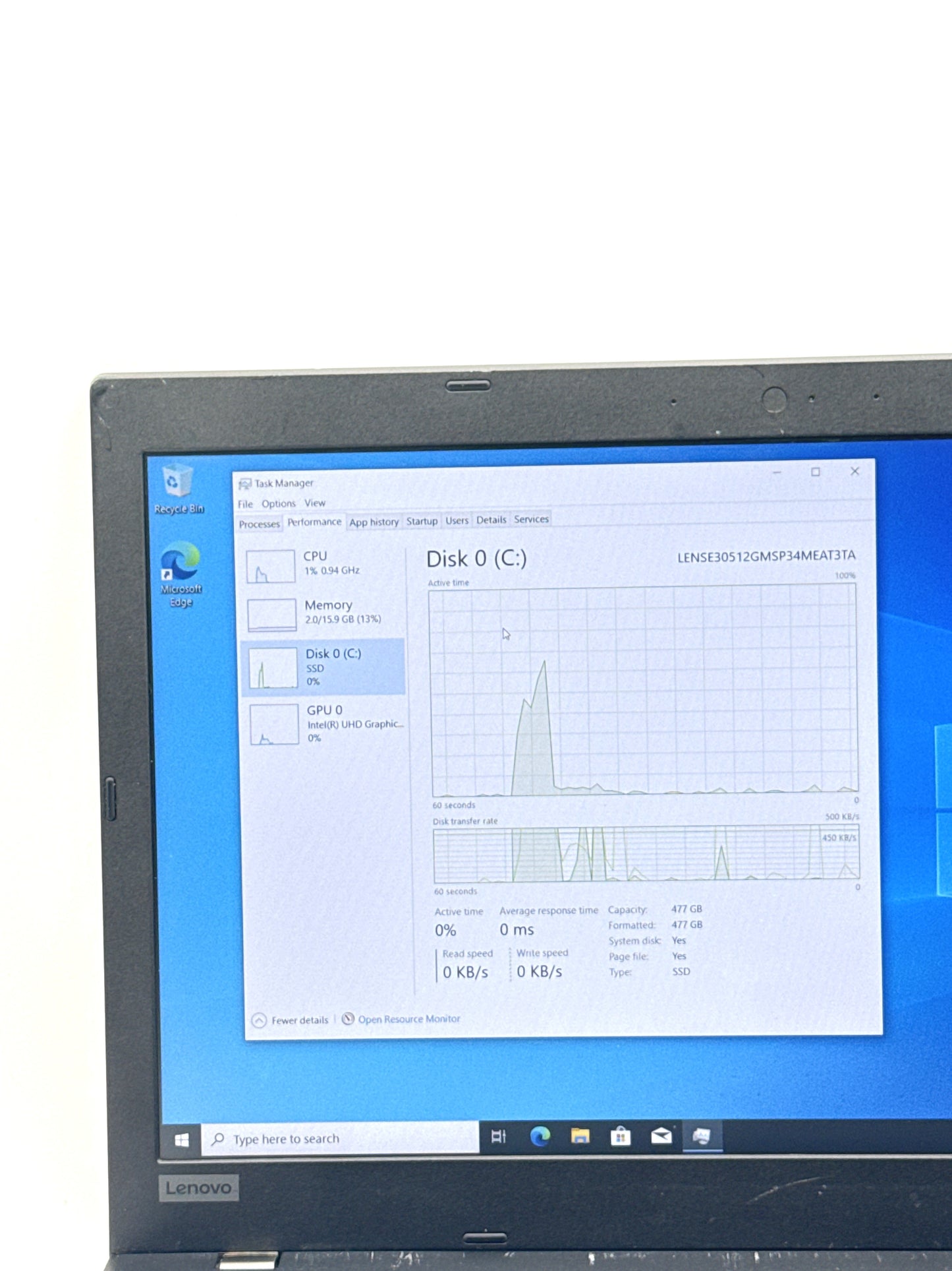 Lenovo ThinkPad T580 15.6 FHD i5-8250U 1.60GHz 16GB 512GB