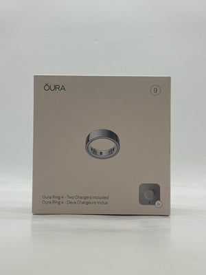 Oura Ring Gen 4 Silver Size 9 Smart Ring Sleep Fitness Tracker Two Chargers
