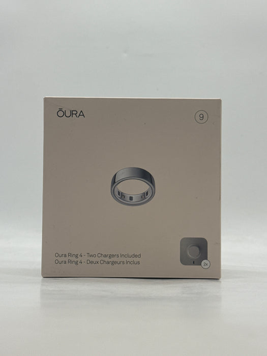 Oura Ring Gen 4 Silver Size 9 Smart Ring Sleep Fitness Tracker Two Chargers
