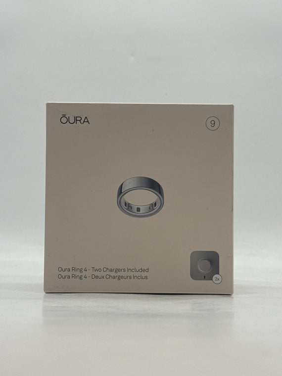 Oura Ring Gen 4 Silver Size 9 Smart Ring Sleep Fitness Tracker Two Chargers