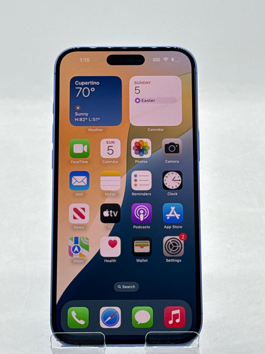 AT&T Apple iPhone 16 Plus A3082 128GB Ultramarine 100% Battery Health 13 Cycle