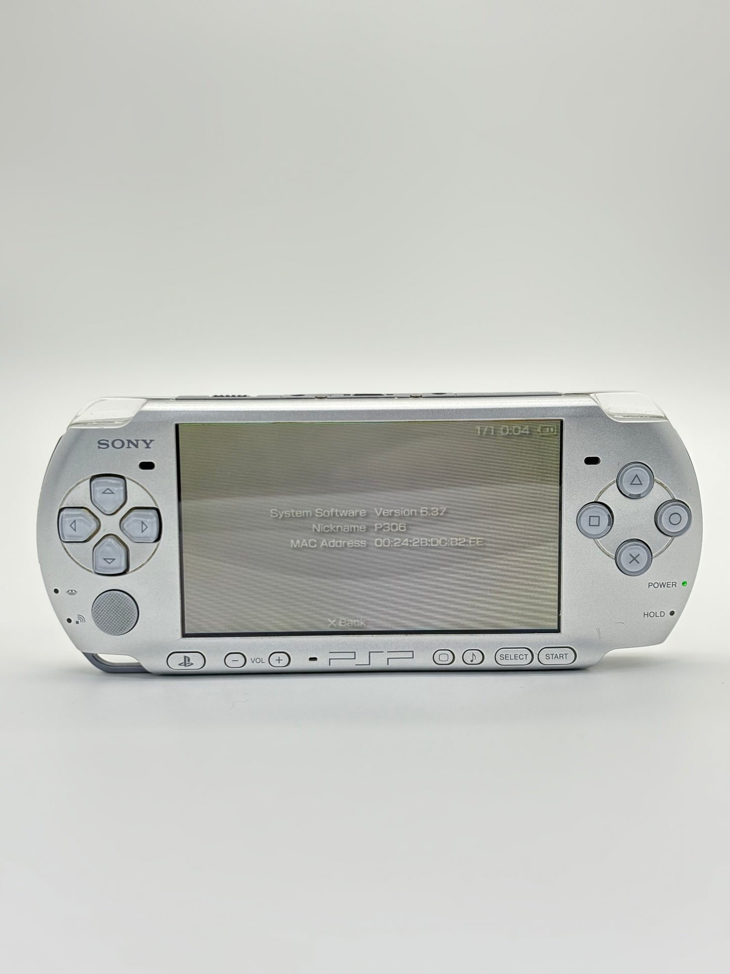 Sony PSP-3000 Silver Console #214 w/1200 mAh Battery