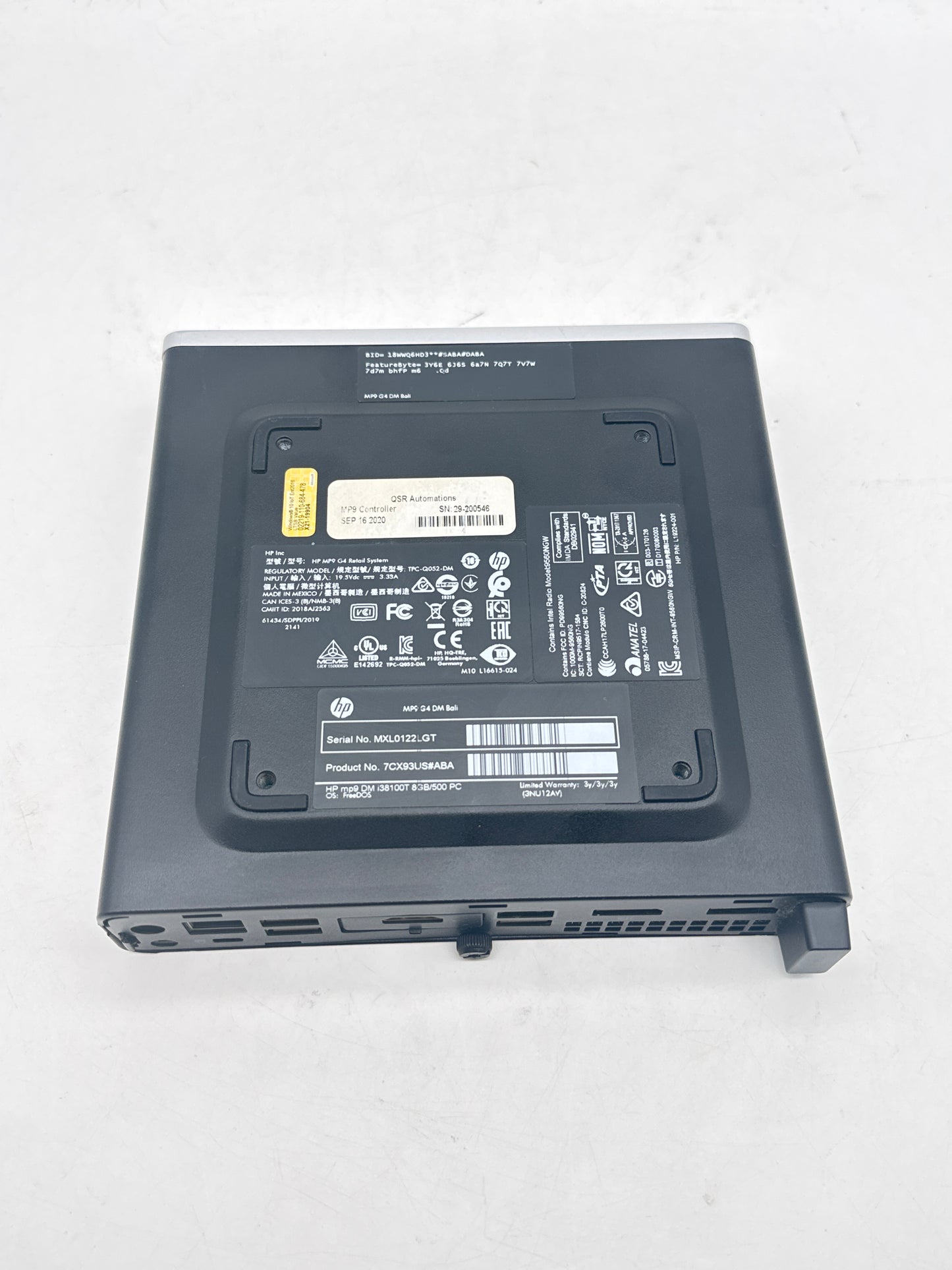 HP MP9 G4 Retail System AMS for POS - Intel I3-8100T 8GB RAM 256 SSD W/Power Adapter