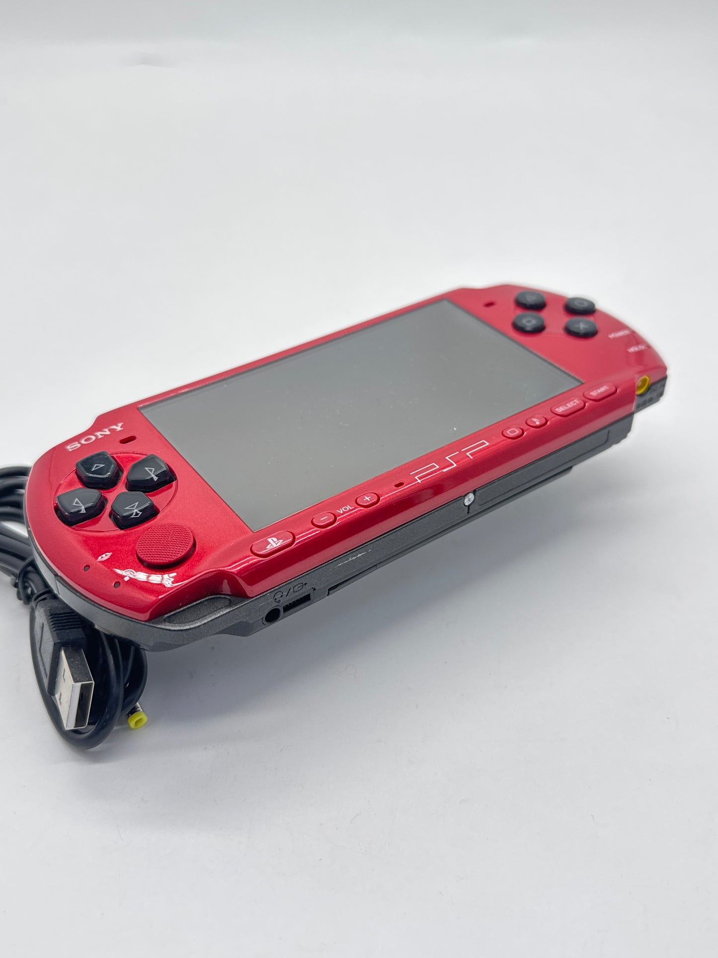 Sony PSP-3000 Red\Black Console w/ Charger #73 No Battery No Lid AS IS