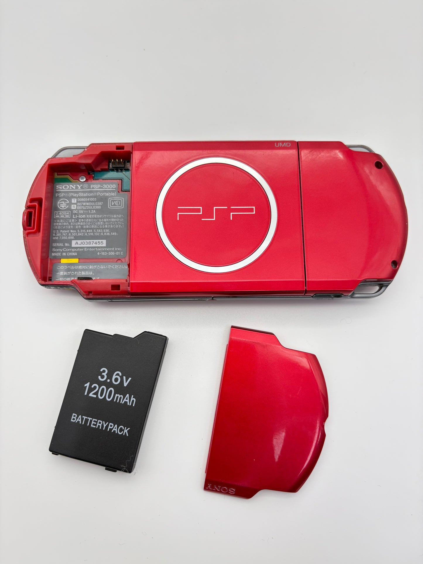 Sony PSP-3000 Red Console #200 w/1200 mAh Battery