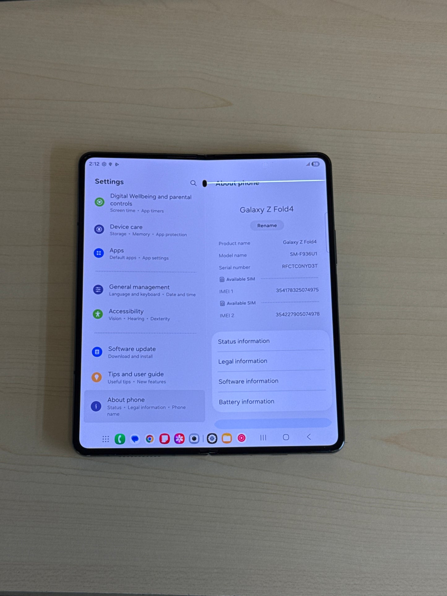 Unlocked Samsung Galaxy Z Fold4 7.6" SM-F936U1 512GB 12GB RAM - Lines on Screen