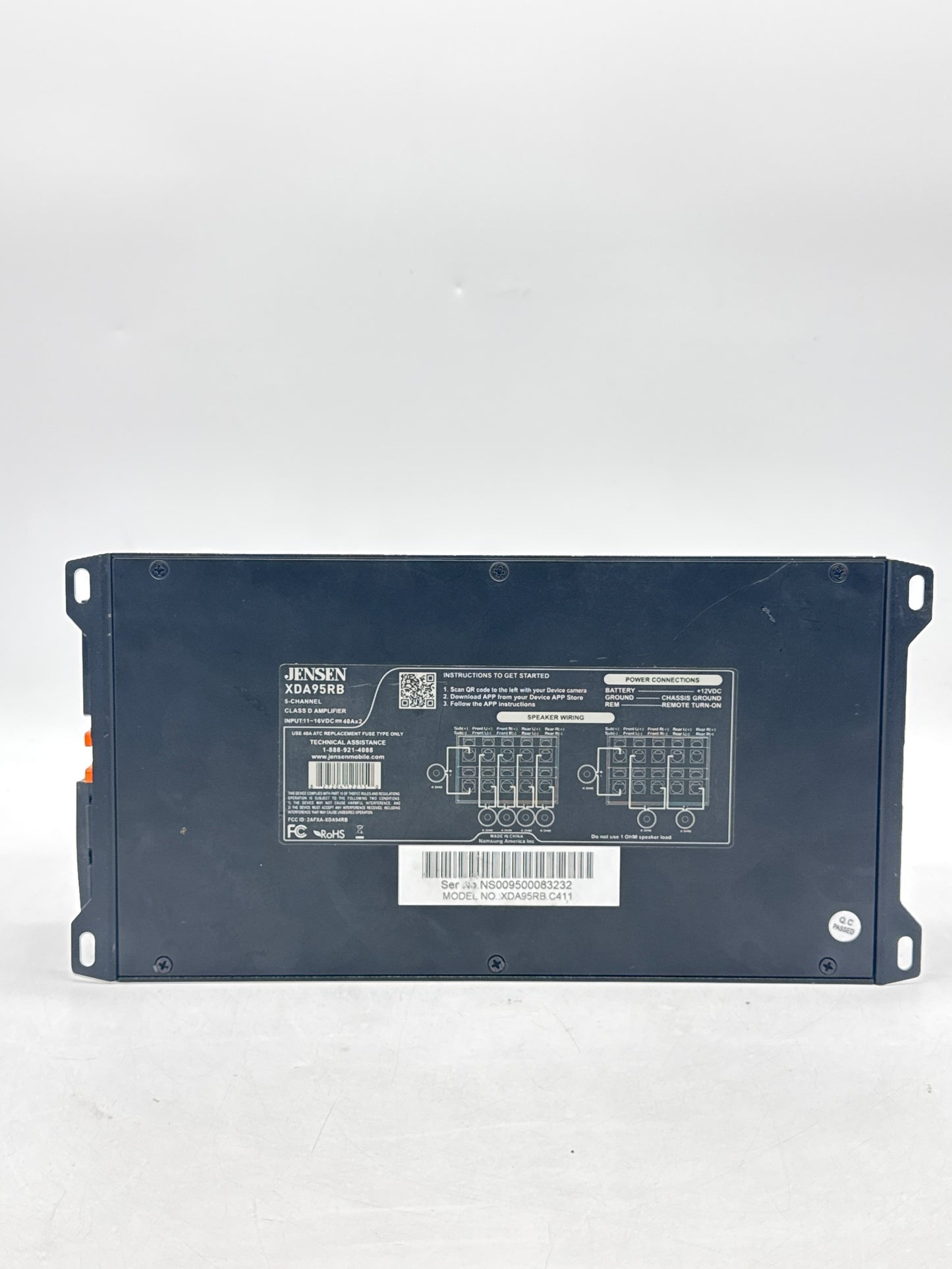 Jensen XDA95RB Class D 5 Channel 1500 Watts Power Amplifier Black