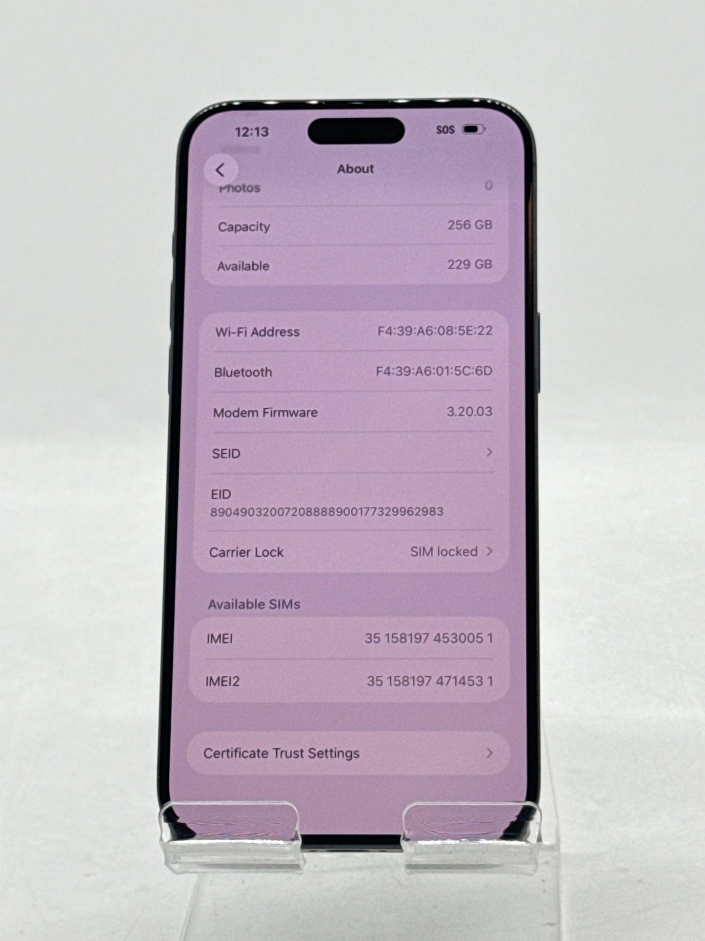 AT&T Apple iPhone 15 Pro Max A2849 256GB Black Titanium 89% Battery Health
