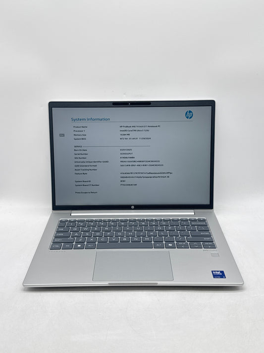 HP ProBook 440 14" Touch Ultra 5 125U 16GB RAM 256GB SSD Pike Silver - Read!