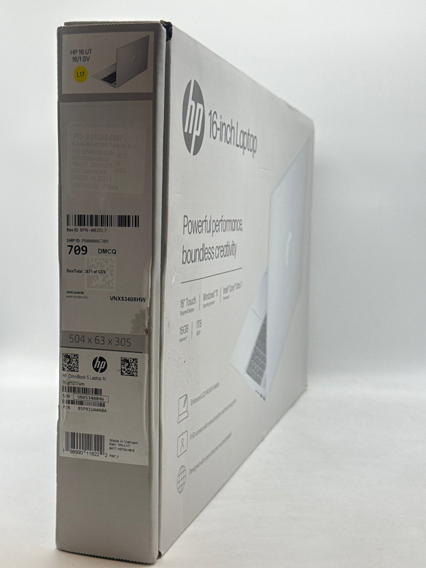 New HP OmniBook 5 Laptop AI 16" 2K Touch Intel Core Ultra 7 255U 16GB RAM 1TB SSD