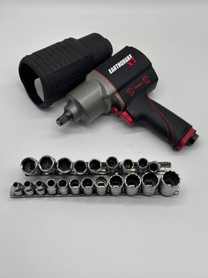 Earthquake 1/2" Xtreme Torque Composite Air Impact Wrench Pneumatic EQ12XT with Nuts