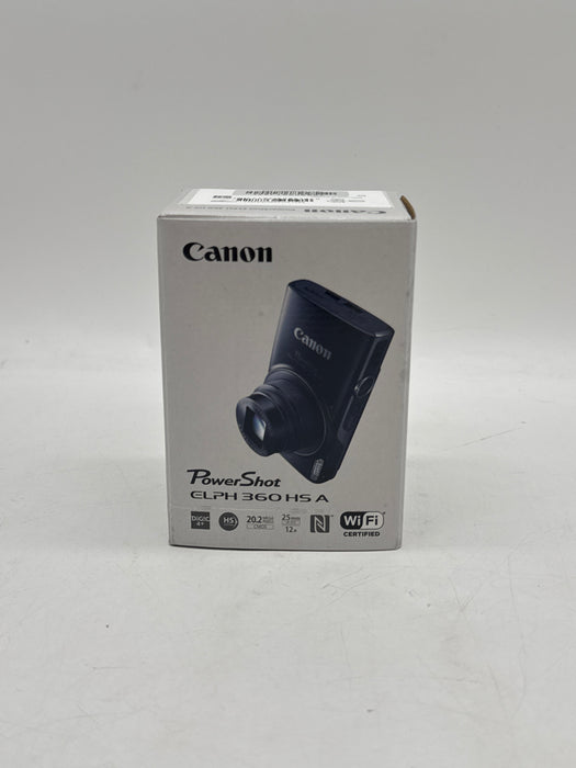 Canon PowerShot ELPH 360 HS A 20.2MP Digital Camera Black Open Box