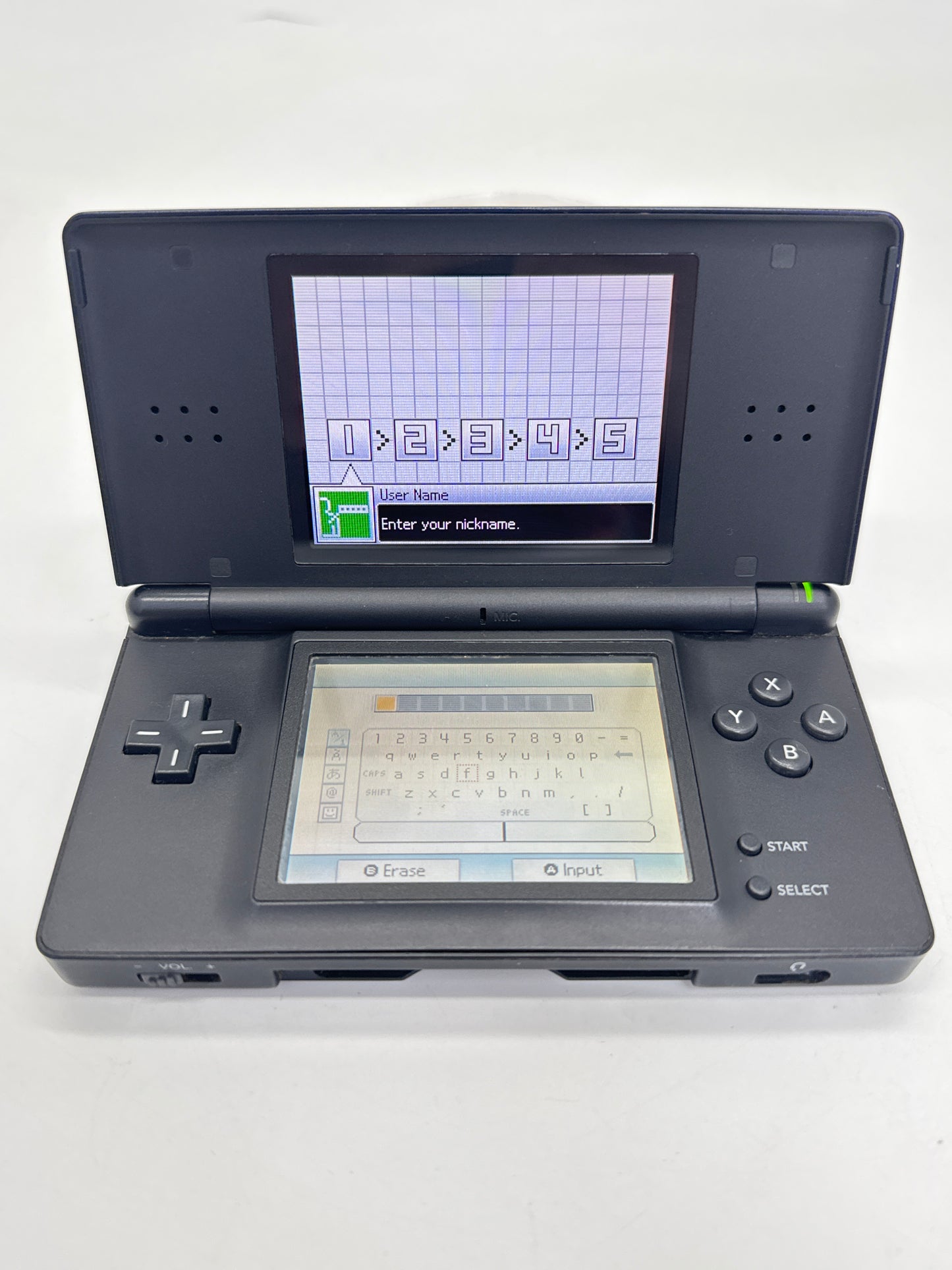 Nintendo DS Lite USG-001 Blue Black Console #60 Loose Hinge Bad Top Screen AS IS