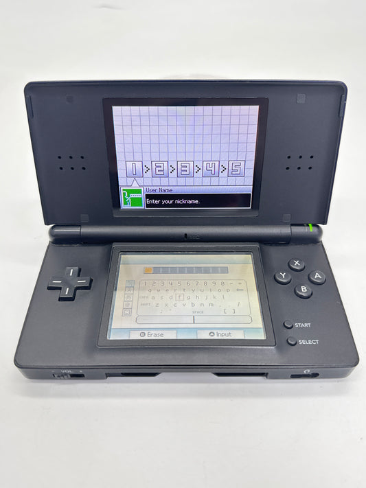 Nintendo DS Lite USG-001 Blue Black Console #60 Loose Hinge Bad Top Screen AS IS