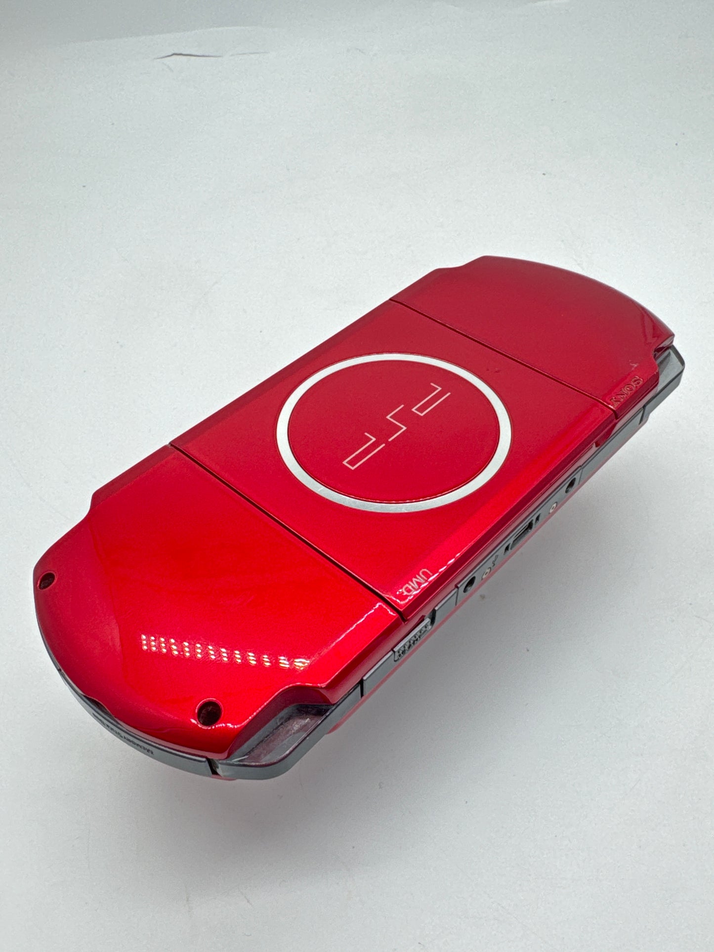 Sony PSP-3000 Red Console #59 w/ 2400mAh Battery & Charger Noisy Disc Drive
