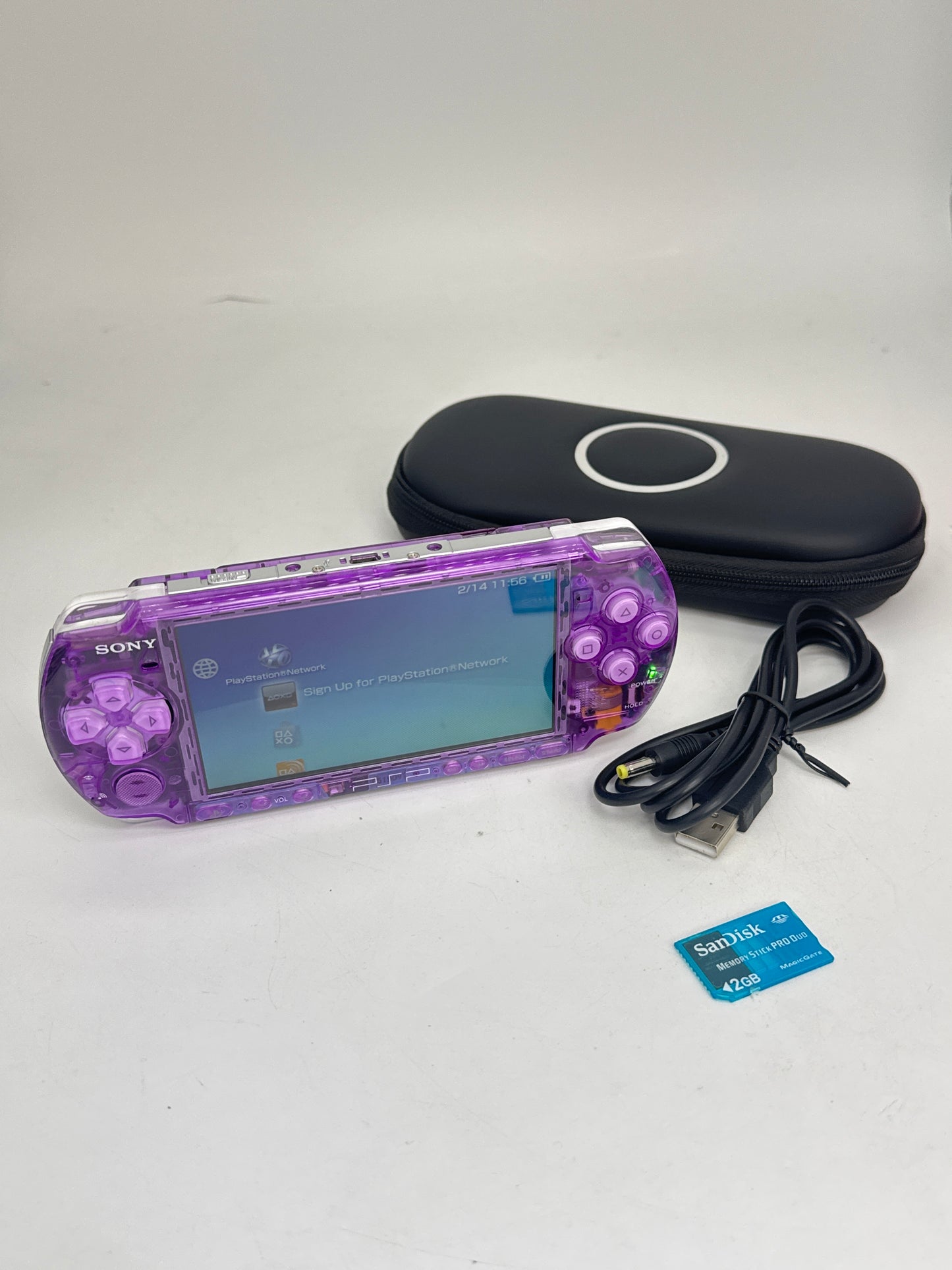 Sony PlayStation Portable PSP-3006 Clear Purple Console Bundle #334