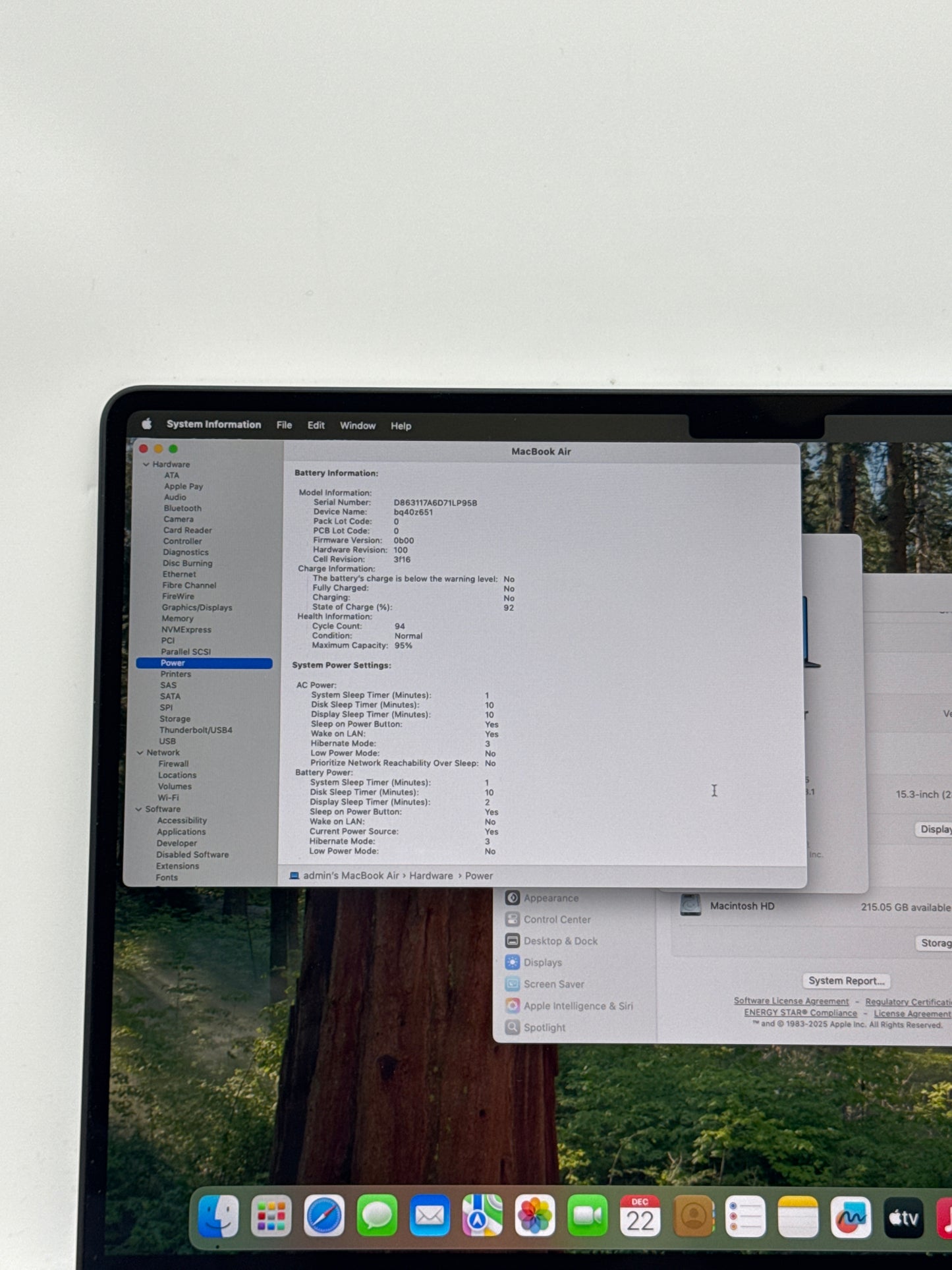 2023 Apple MacBook Air 15.3" A2941 M2 8C-CPU 10C-GPU 256GB SSD 8GB RAM