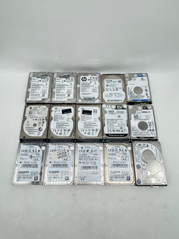 Lot of 17 2.5" Hard Drives WD Seagate Hitachi HP