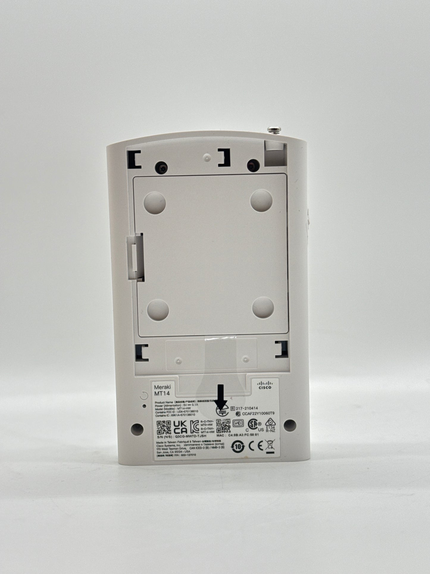 Cisco Meraki MT14 White Indoor Air Quality Sensor