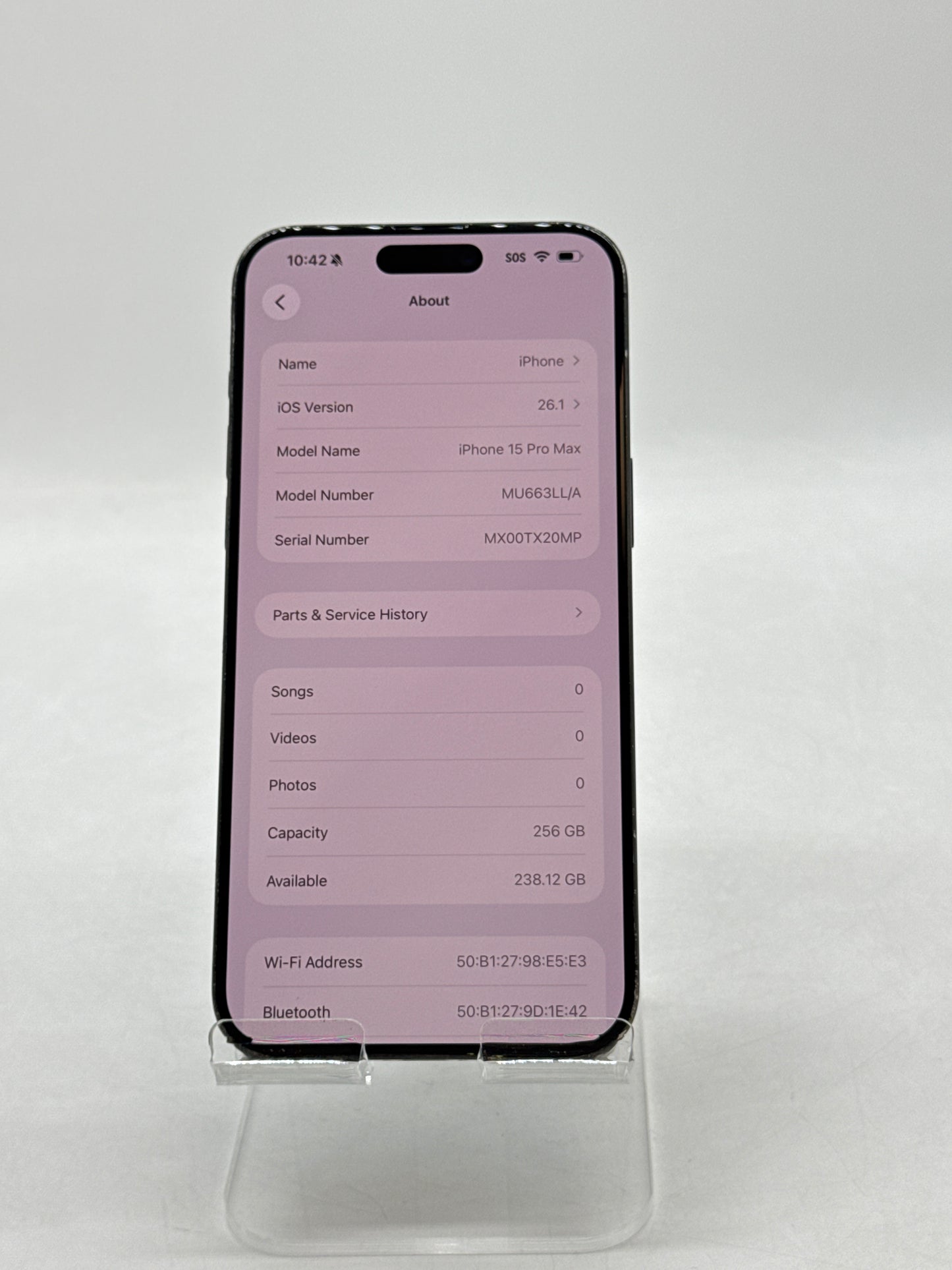 T-Mobile Apple iPhone 15 Pro Max A2849 256GB Black Titanium 81% Battery Health
