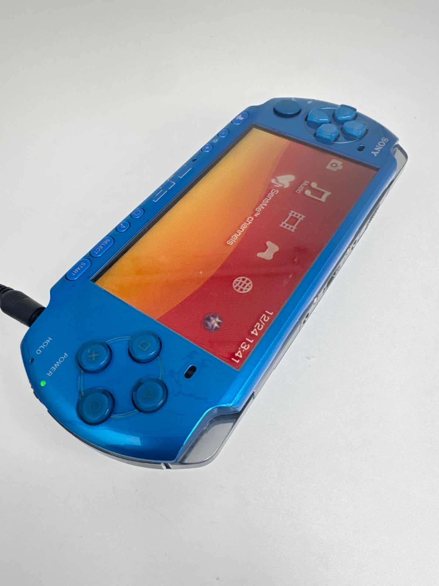 Sony PSP-3000 Metallic Blue Console Only #96 No Battery No Battery Lid AS IS