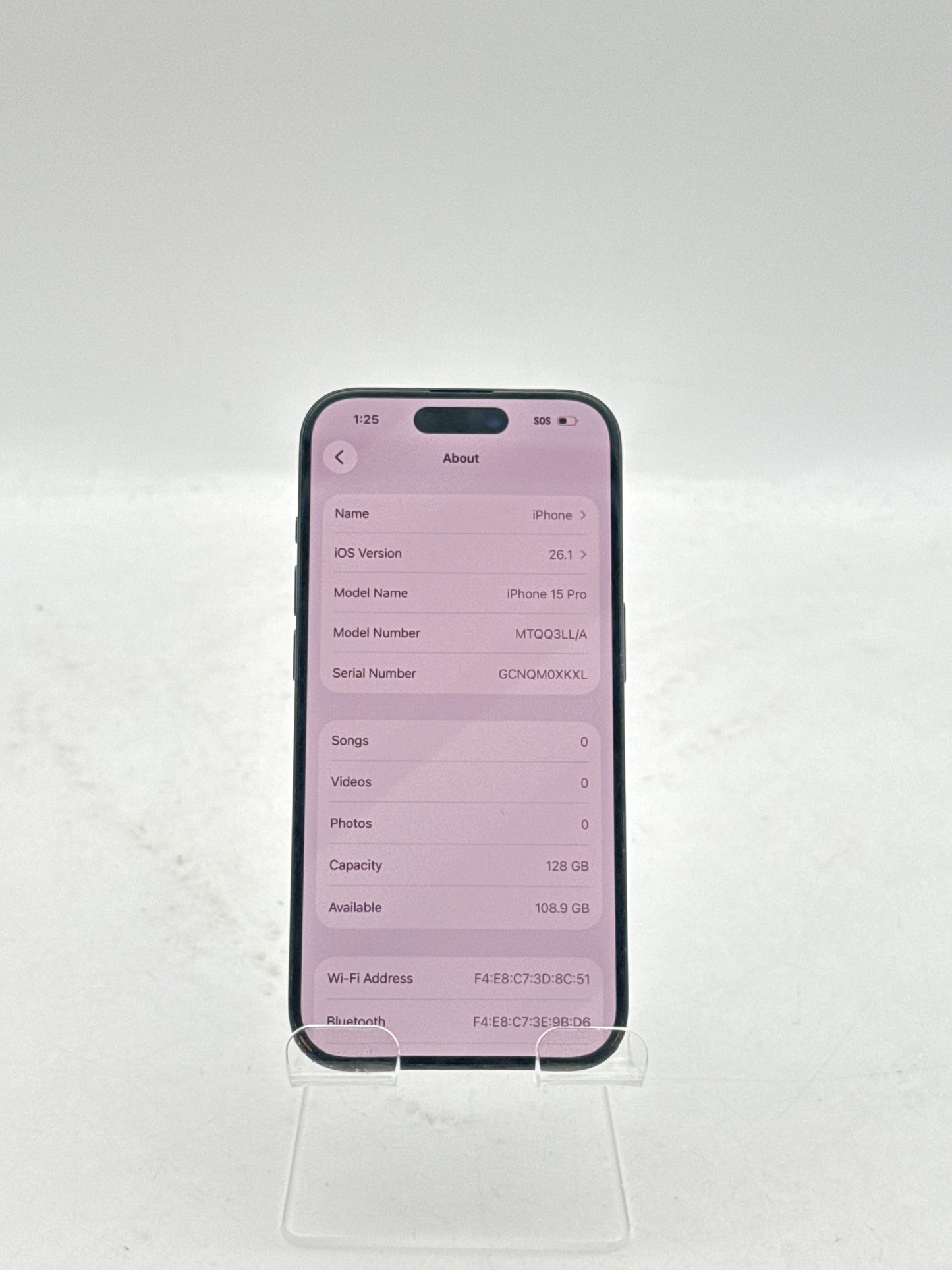 AT&T Apple iPhone 15 Pro A2848 128GB BH - 95% - Blue Titanium