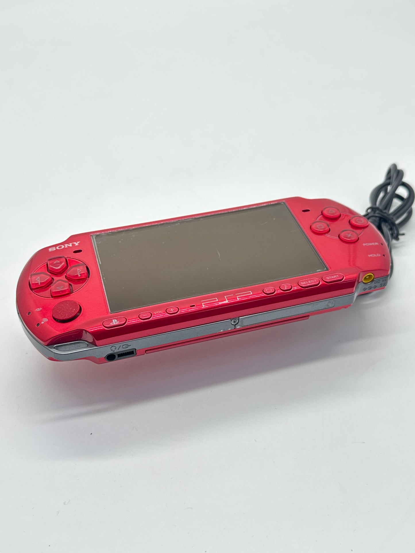 Sony PSP-3000 Radiant Red Console w/ Charger #72 No Battery No Lid AS IS