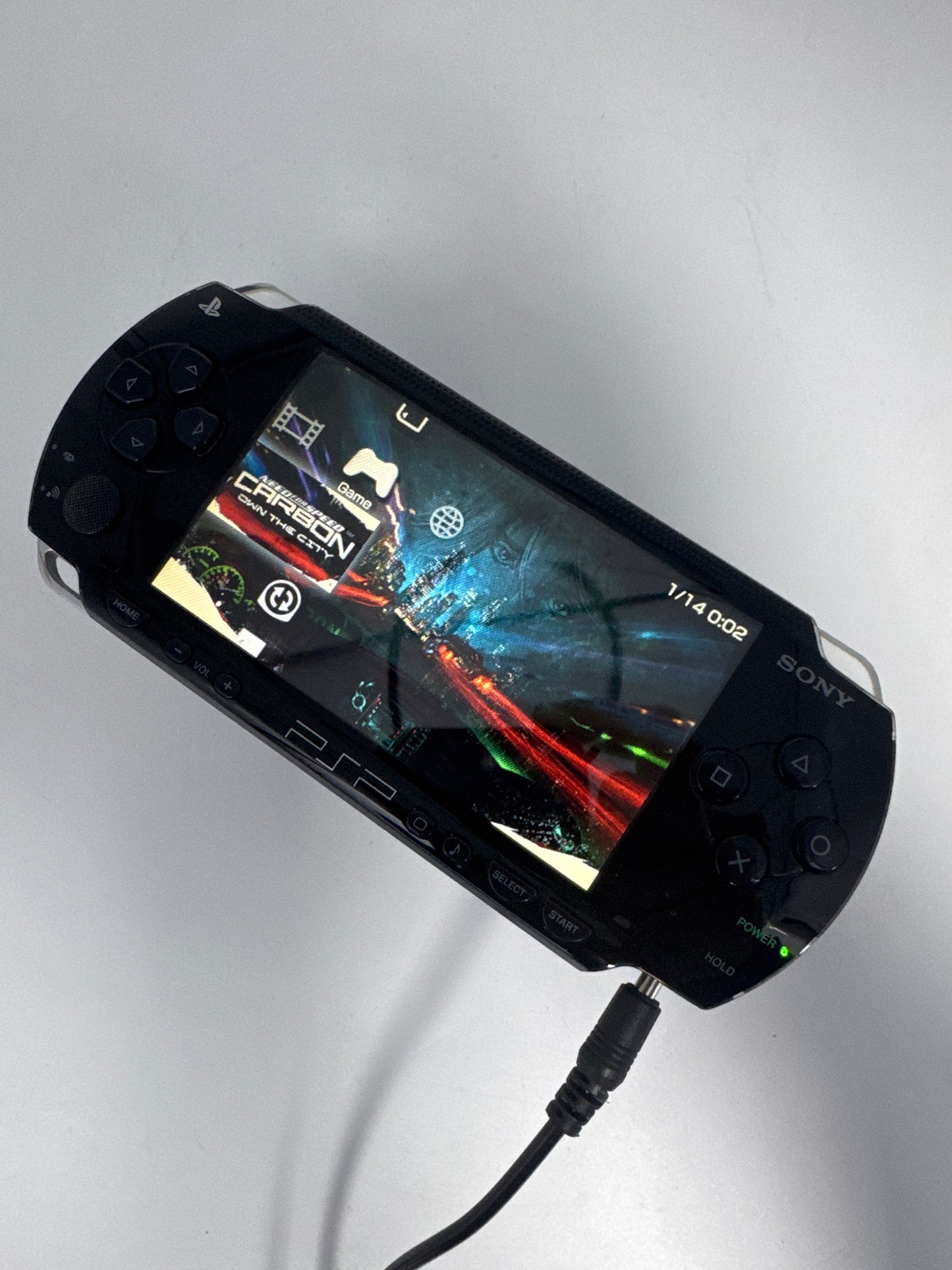 Sony PSP-1000 Piano Black Console #75 No Battery or Lid No Charger Works Plugged In