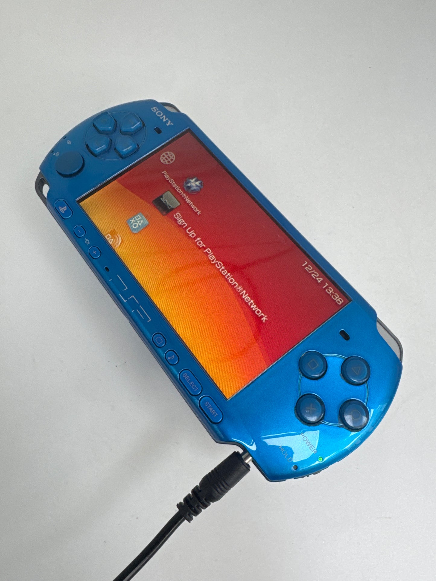 Sony PSP-3000 Metallic Blue Console Only #96 No Battery No Battery Lid AS IS