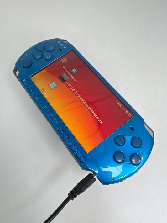 Sony PSP-3000 Metallic Blue Console Only #96 No Battery No Battery Lid AS IS