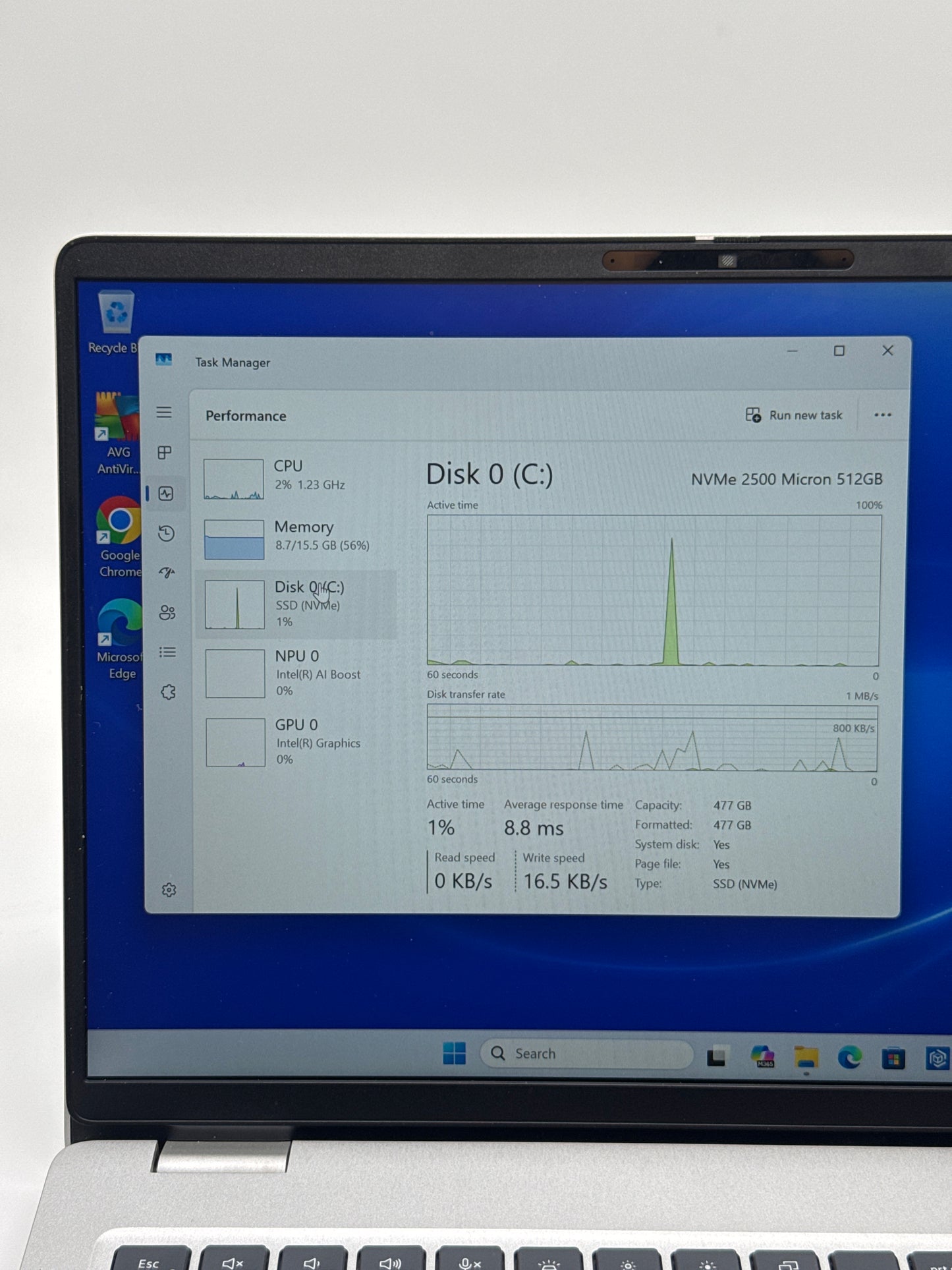 Dell Pro 14 PC14250 14-inch Ultra 7 16GB RAM 512GB Silver Laptop - Used