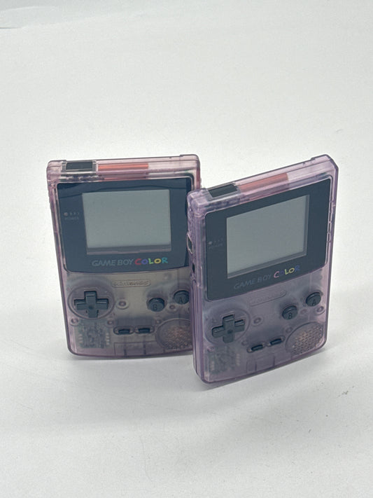 Lot of 2 Broken Nintendo Game Boy Color CGB-001 Atomic Purple No Power Repair #647