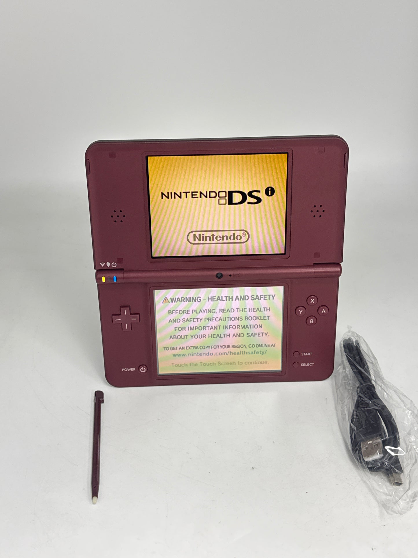Nintendo DSi LL UTL-001 Red Console #408 w/ Stylus & Charger Heavy Yellow Tint AS IS