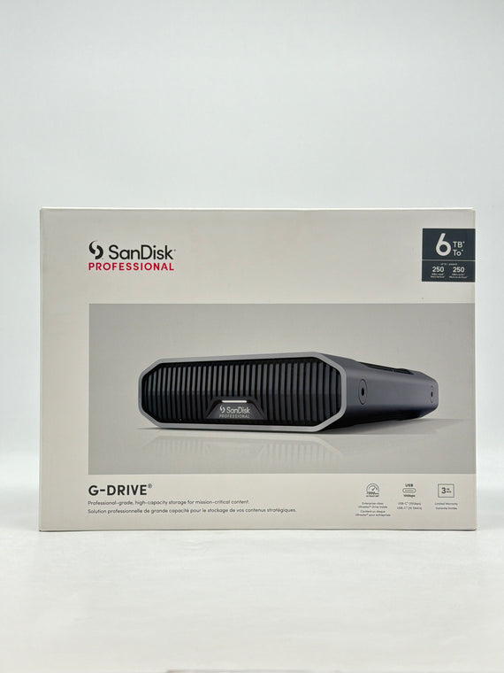 SanDisk Professional 6TB G-DRIVE USB 3.2 Gen 2 External HDD - New