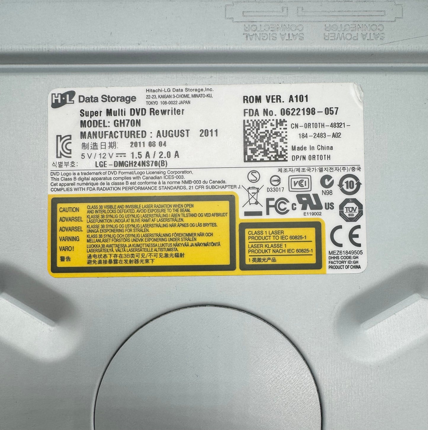 Hitachi-LG Data Storage Super Multi DVD Rewriter - Model GH70N - Used