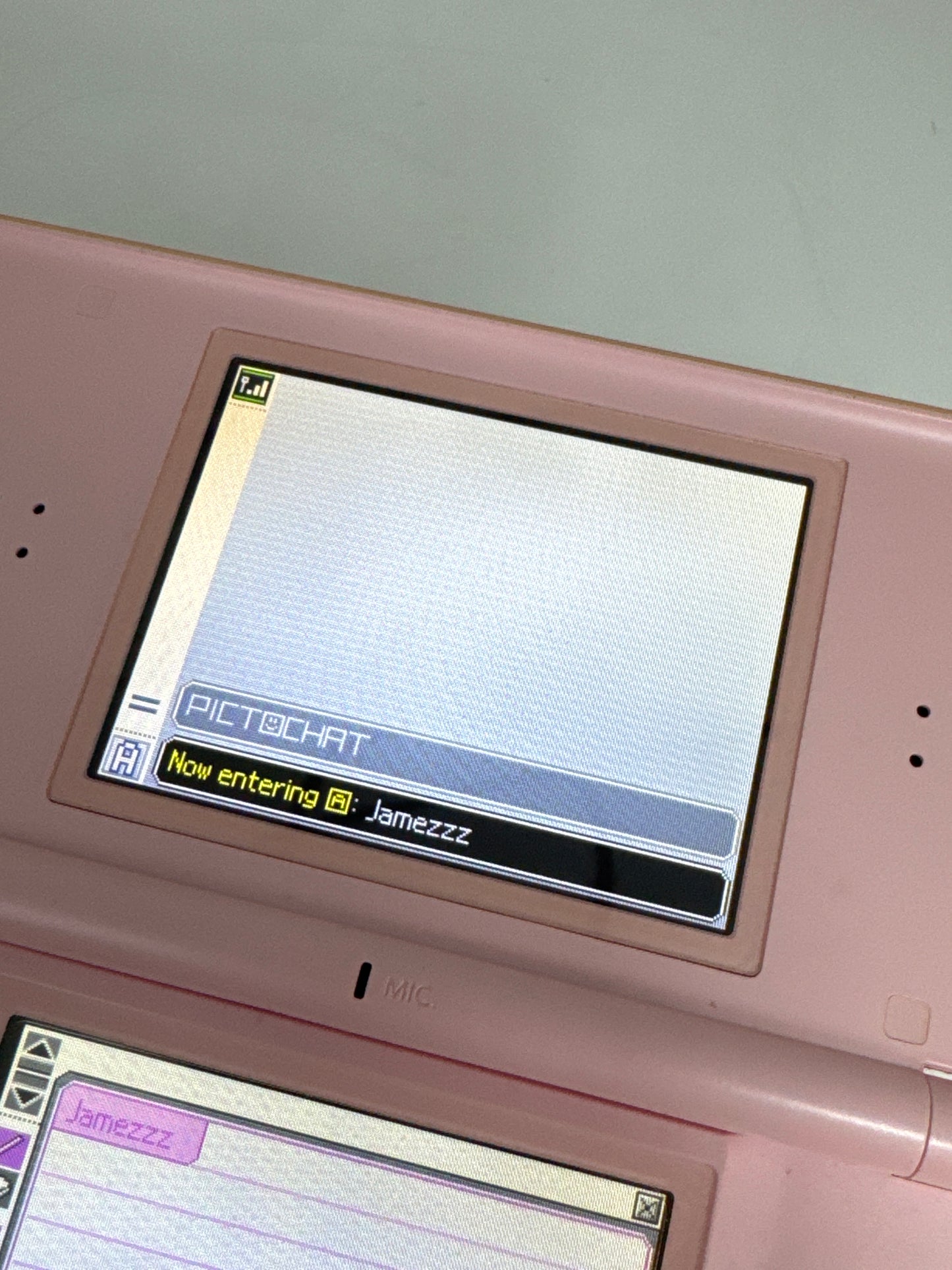 Nintendo DS Lite USG-001 Pink Console #89 No Charger Lines on Bottom Screen AS IS