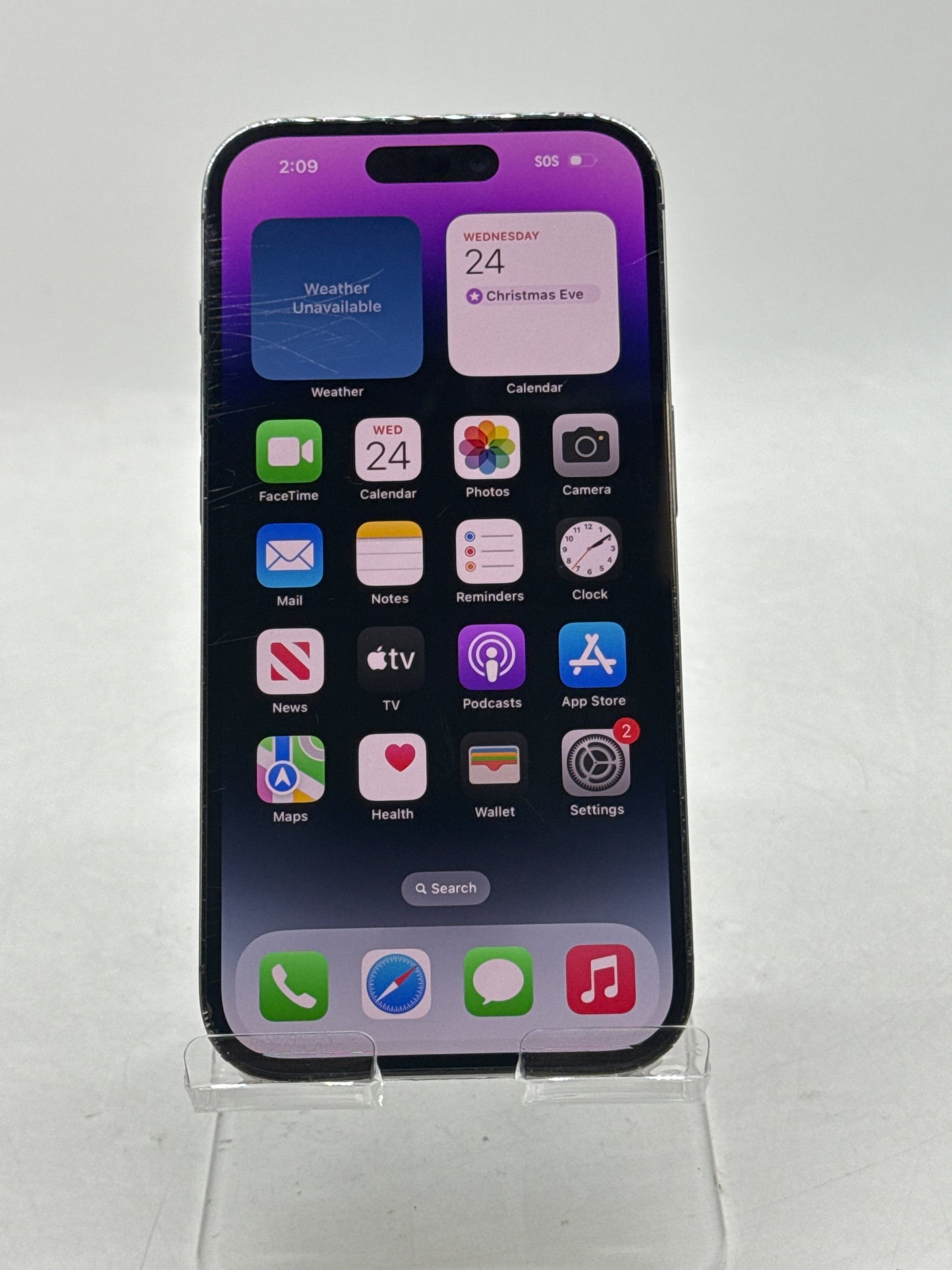 Unlocked Apple iPhone 14 Pro A2650 256GB Deep Purple 80% Battery Health