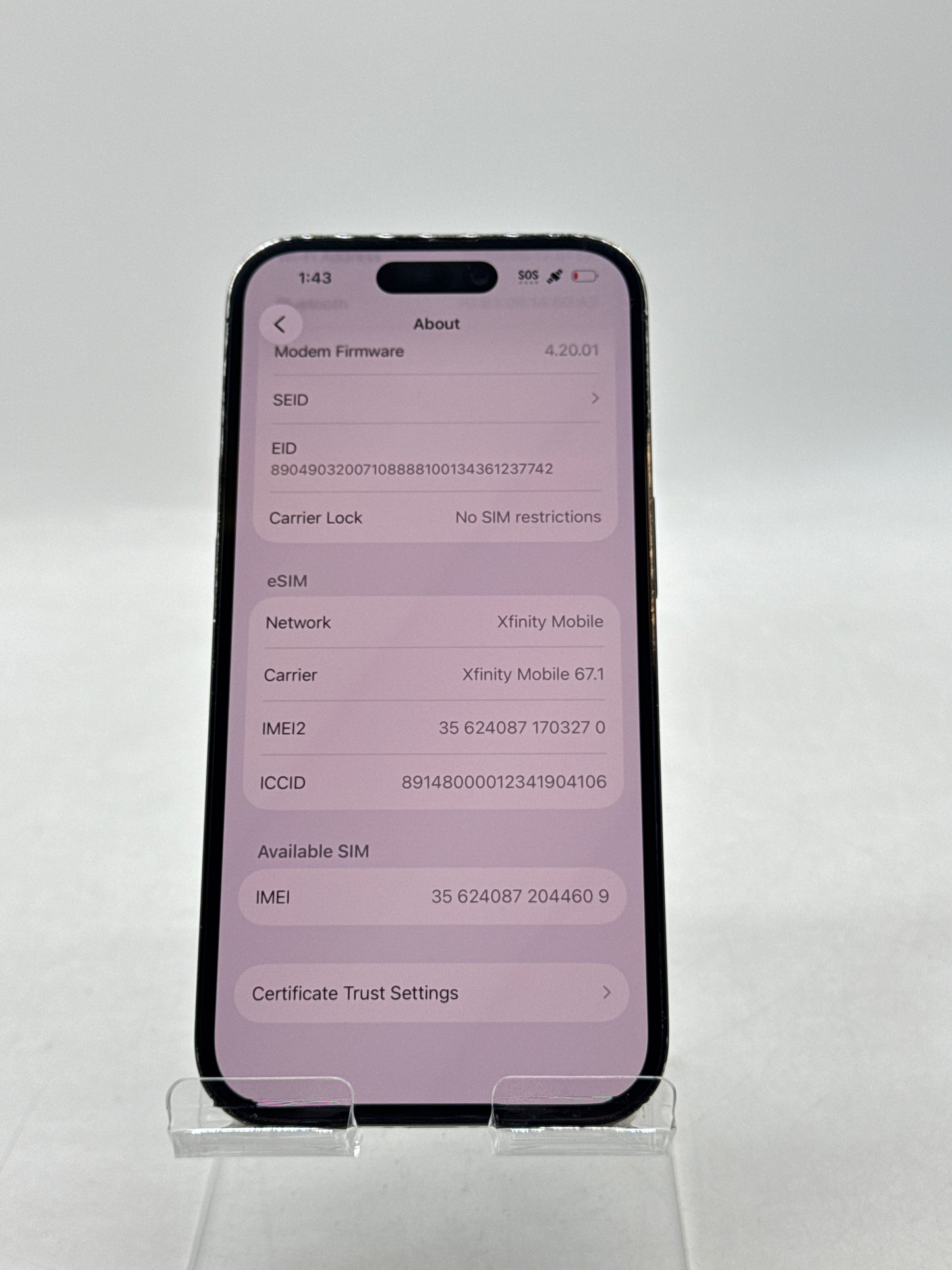 Unlocked Apple iPhone 14 Pro A2650 128GB Space Black - Bad Charging Port Read!