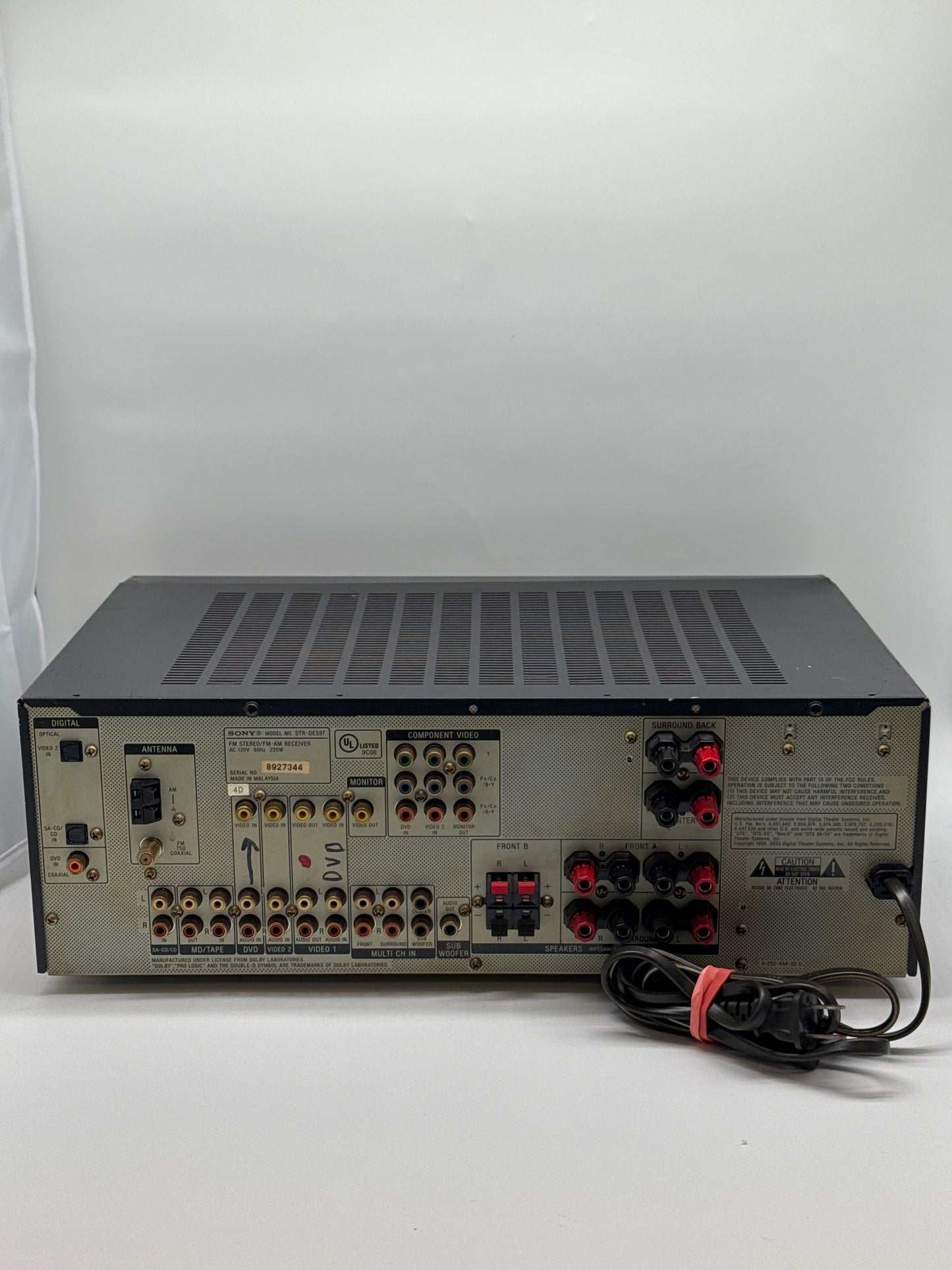 Used Sony STR-DE597 AV Receiver 220W Home Theater Stereo 6.1 Channel - Read