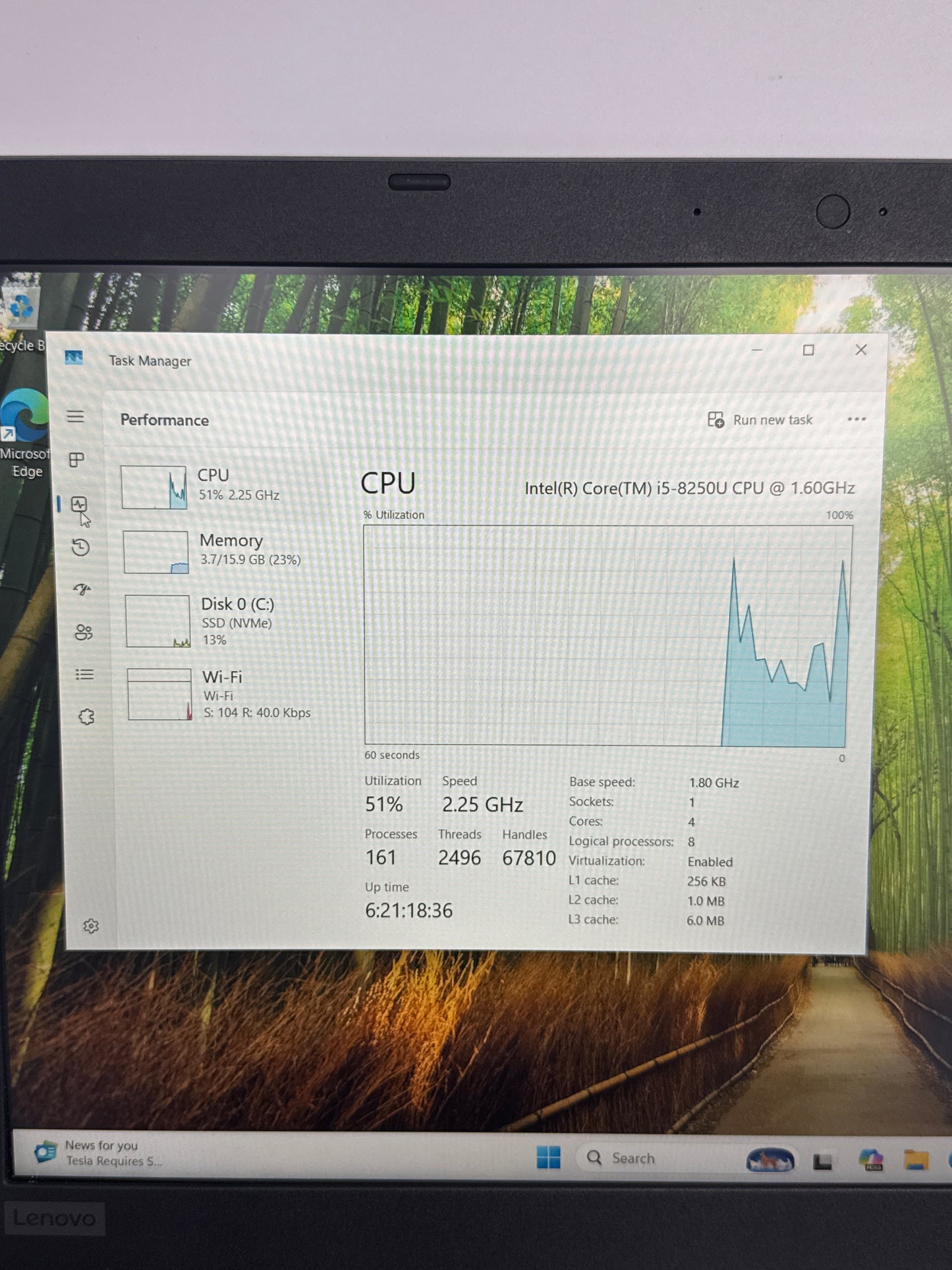 Lenovo ThinkPad L580 Intel i5-8250U 8GB RAM 512GB SSD Laptop #15 READ