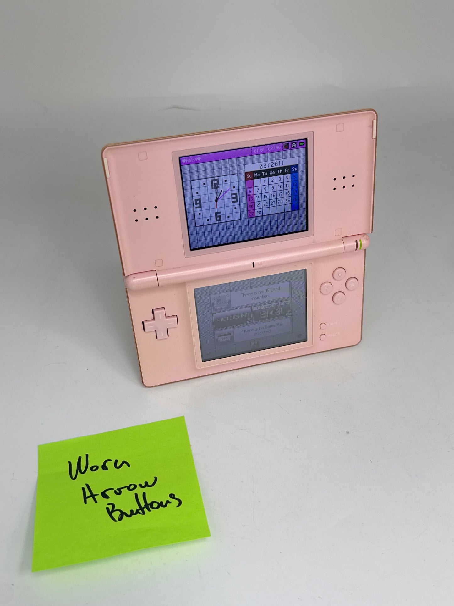Nintendo DS Lite USG-001 Pink Console #91 No Charger WORN ARROW BUTTONS AS IS