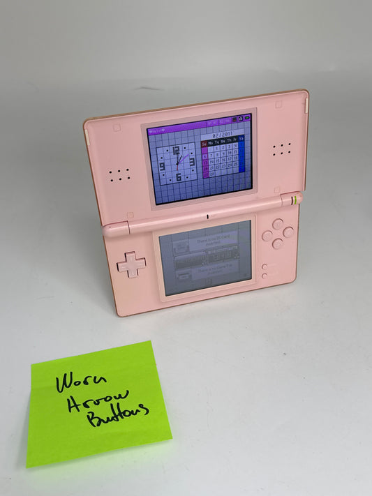 Nintendo DS Lite USG-001 Pink Console #91 No Charger WORN ARROW BUTTONS AS IS