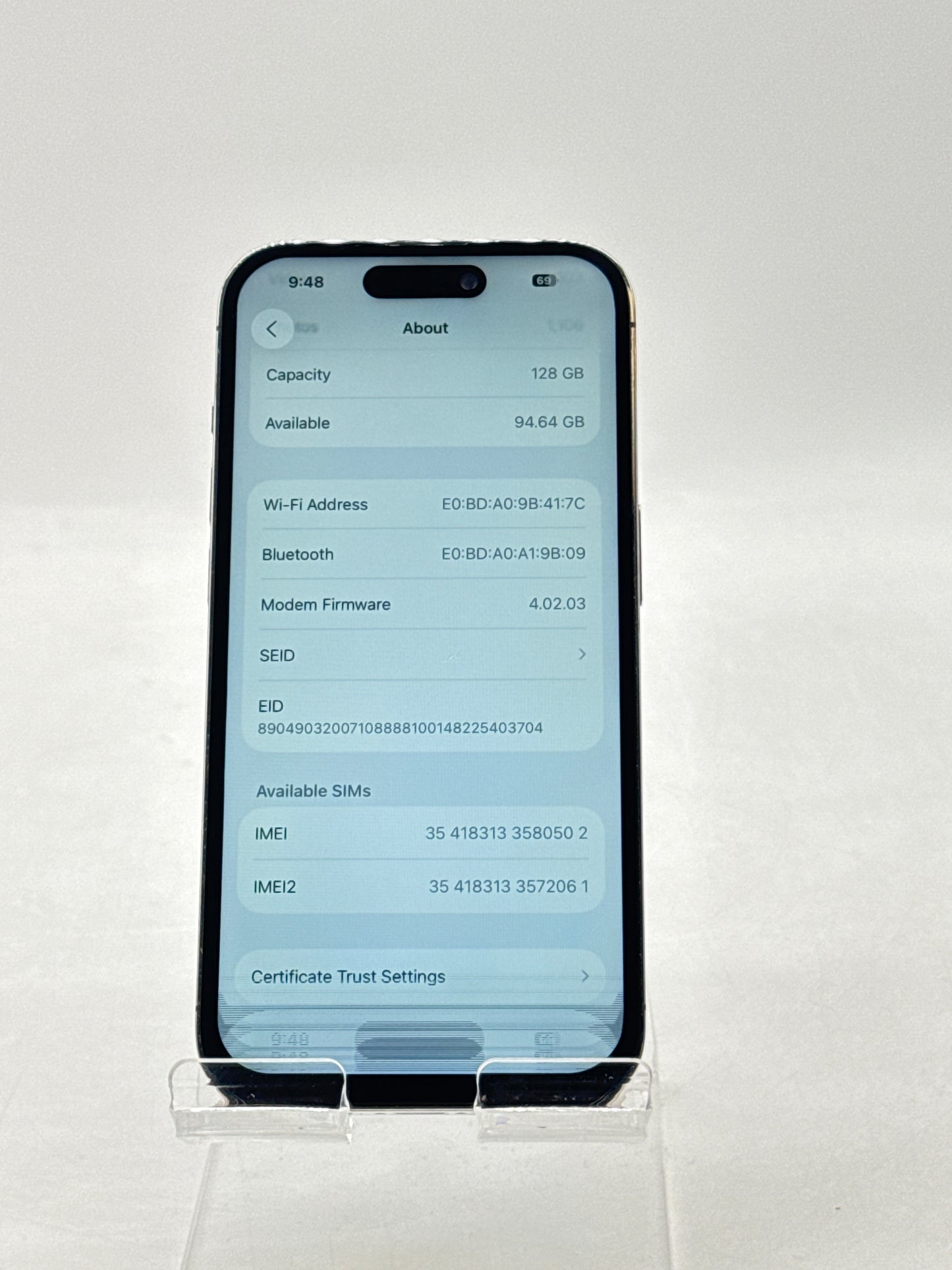 Unlocked Apple iPhone 14 Pro A2650 128GB Deep Purple - Read!