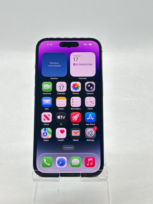 Unlocked Apple iPhone 14 Pro A2650 256GB Deep Purple - Service Battery 78% Read!