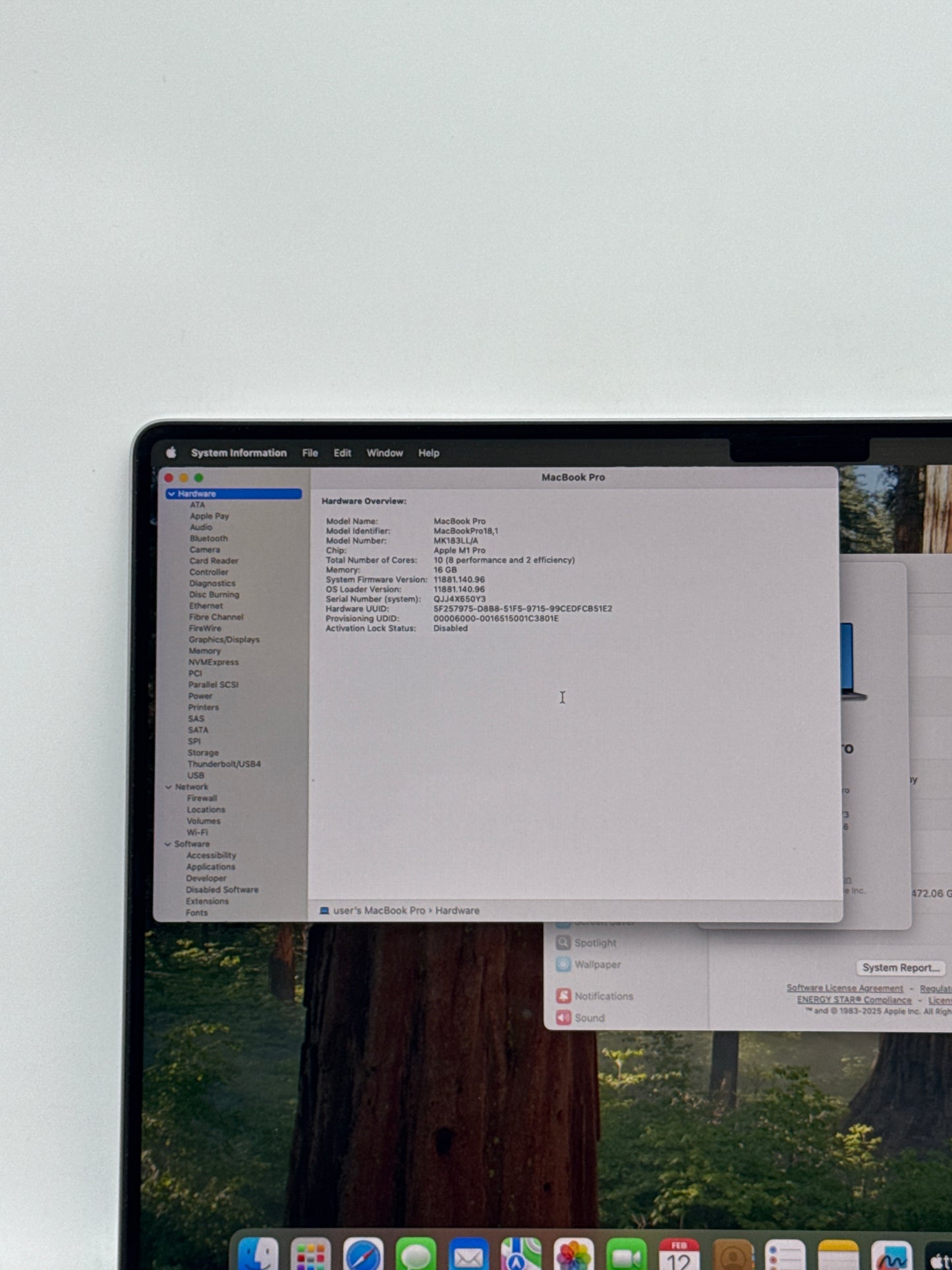 2021 Apple MacBook Pro 16.2" A2485 M1 Pro 10C-CPU 16C-GPU 16GB RAM 512GB SSD